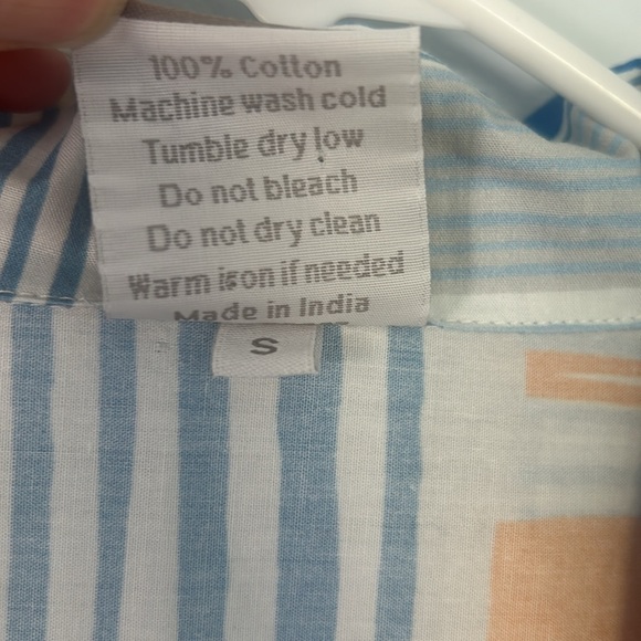 Annie Selke pine cone hill Dash & Albert collection small sleep shirt stripes - Picture 5 of 10